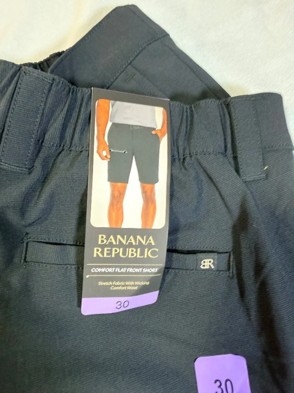 NWT Banana Republic Comfort Flat Front Shorts Navy Size 30